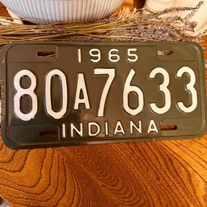 Vintage 1965 Indiana single License Plate
